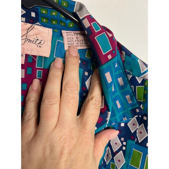 Vintage Jaclyn Smith Classic Womens Button Up Blouse Top V-Neck Sz 6 - Picture 3 of 7